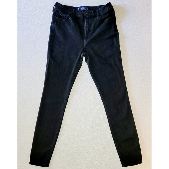 Hollister Black Super Skinny Ultra High Rise Jeans Size 11R (30x30) Woman's - Picture 2 of 11